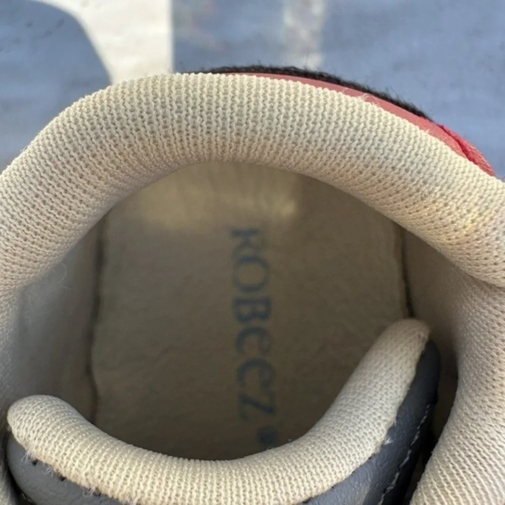 Robeez Sneakers Kids US‎ 2 Grey Red Black Soft Sole Hook Loop first shoes